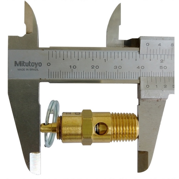 Válvula de segurança ou alívio 125 psi/libras (8,6 bar), rosca 1/4