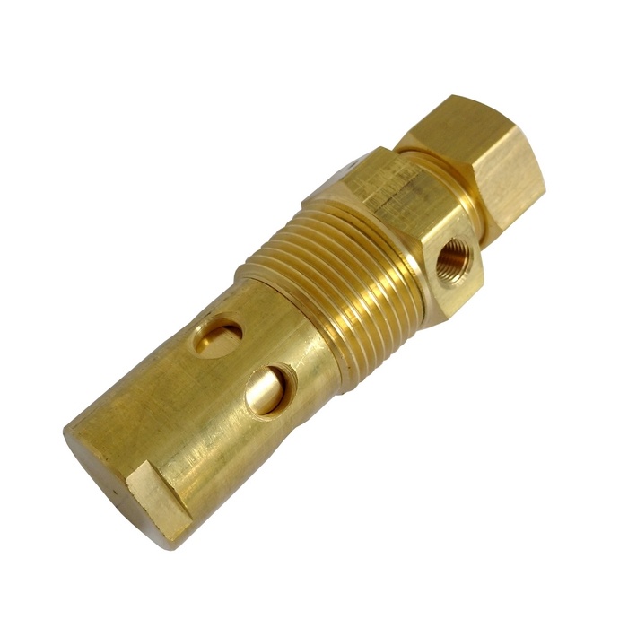 Válvula De Retenção 1" BSPT x Tubo 3/4" - W700 Com Anilha E pistão Em Latão Com Vedação Em viton Para Compressor A pistão.