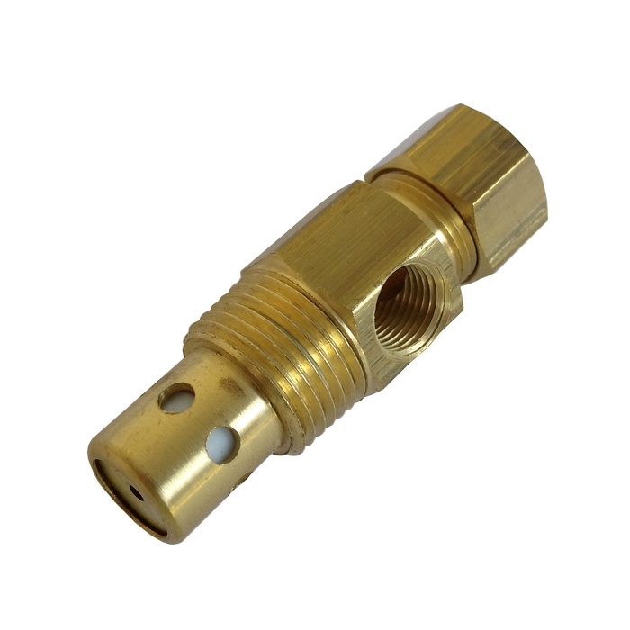 Válvula De Retenção 3/8" NPT x Tubo 3/8" E Saída Lateral 1/8" NPT - 1A, Com Pistão De Teflon Utilizada Em Compressor A Pistão.