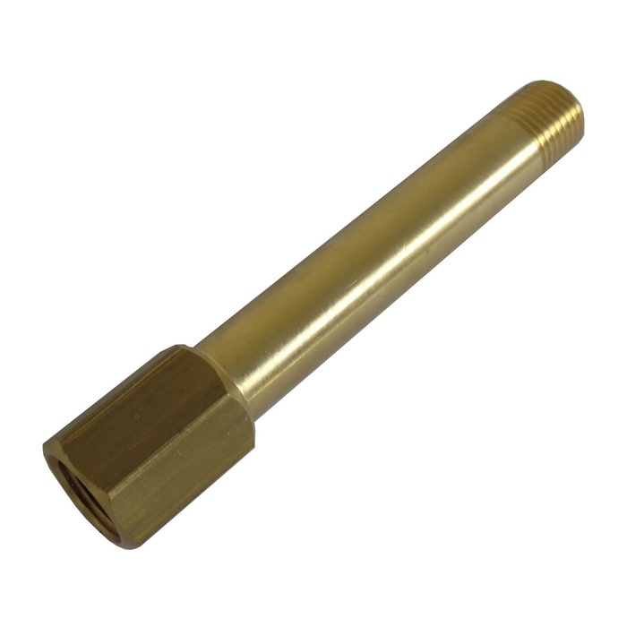 Prolongador 1/4" NPT x 100 mm em Latão Para Refrigeração De Moldes/Matrizes.