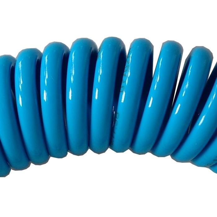Mangueira espiral 8 mm x 10,0 metros linear em poliuretano na cor azul