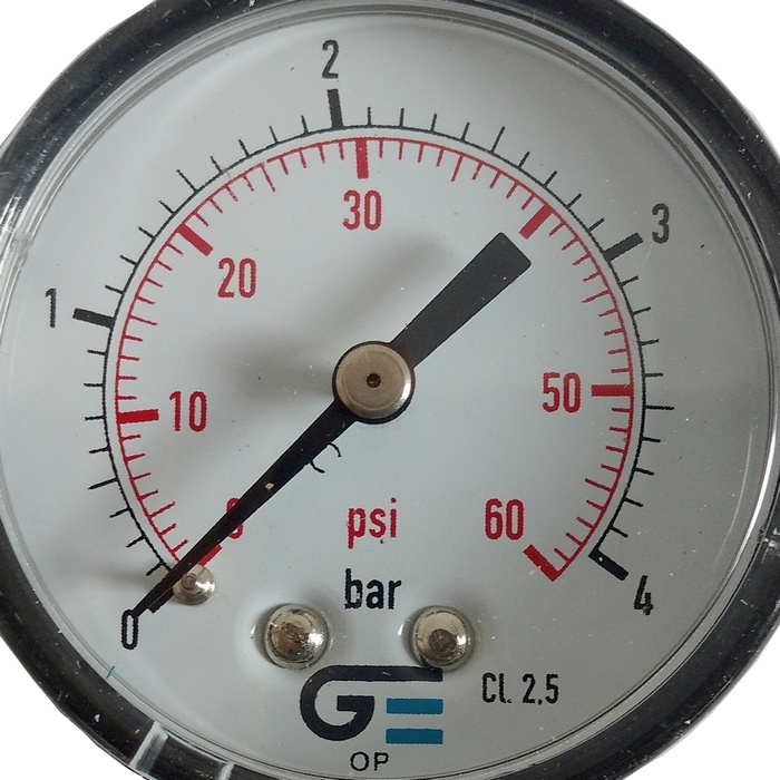 Manômetro vertical 60 psi / 4 bar com rosca 1/4