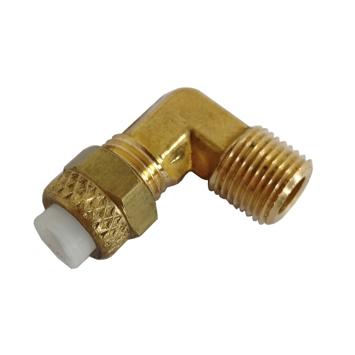 Cotovelo União Tubo 1/4" x 1/4" NPT Em Latão - Poly-flo