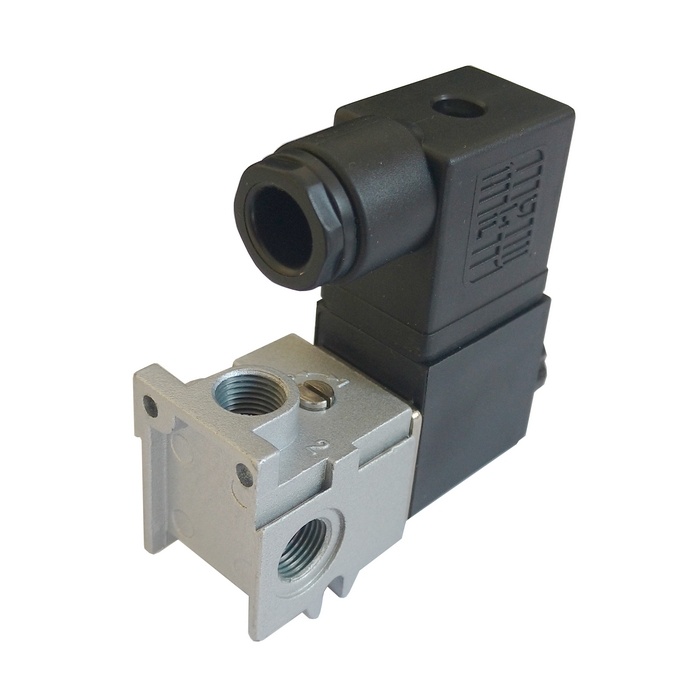 Válvula Solenóide Mini 1/8 3/2 Vias 24 VCC Com Manifold Na Válvula