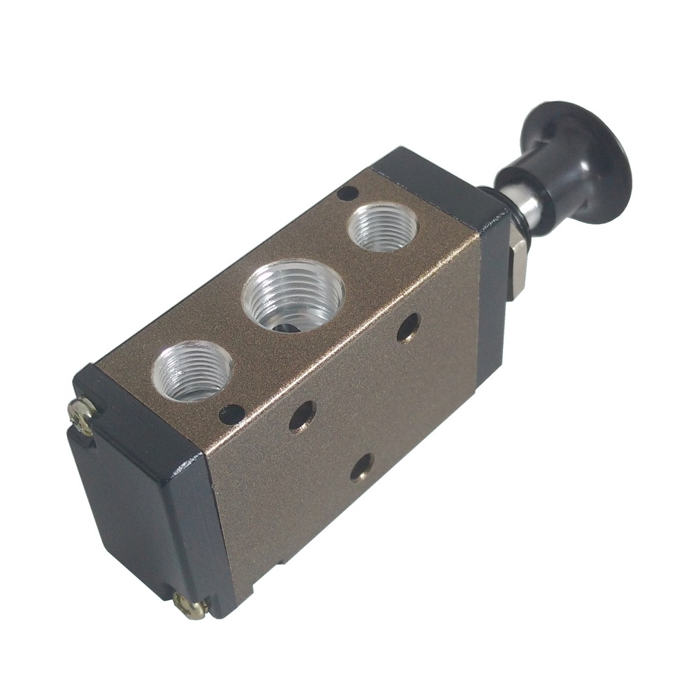 Válvula botão/trava 1/4 5/2 vias