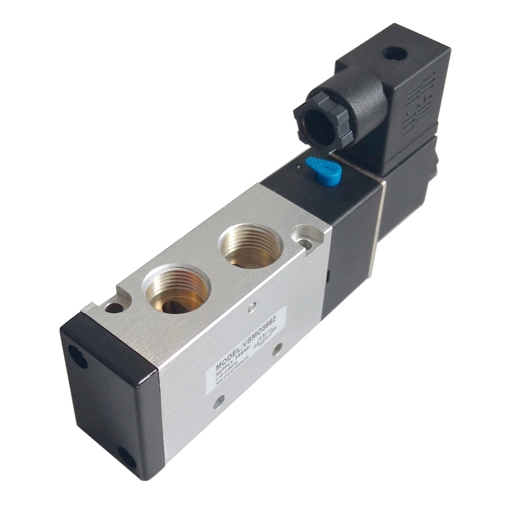 Válvula Solenóide/Mola 3/8" 5/2 Vias 024 VCC Modelo VSMO3852E4