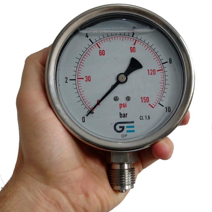 Manômetro vertical 150 psi / 16 bar com rosca 1/2