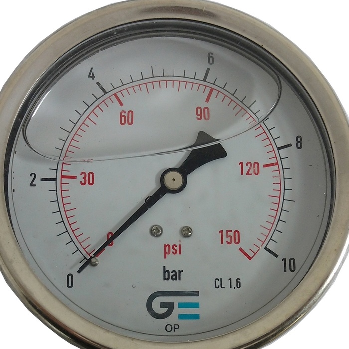 Manômetro vertical 150 psi / 16 bar com rosca 1/2