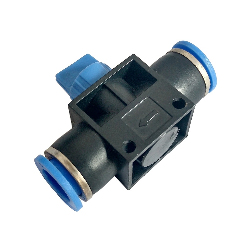 Válvula De Fechamento Manual Tubo 4 mm 3/2 c/ Escape - HVFF (Conexão Pneumática Instantânea)