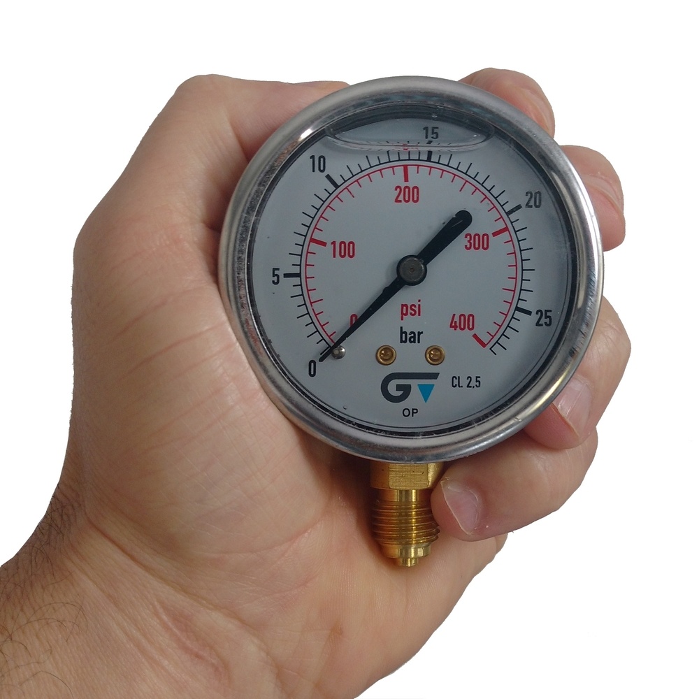Manômetro Vertical 400 Psi / 25 Bar Com Rosca 1/4