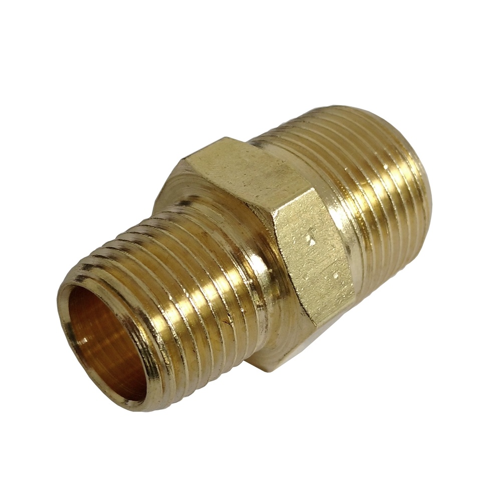 Niple De Redução 1/4" NPT x 1/2" NPT Em Latão