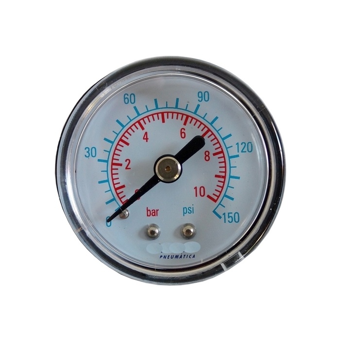Manômetro Horizontal 150 PSI / 10 Bar Com Rosca 1/8" BSP, Caixa Em ABS/Seco Ø 40 mm 