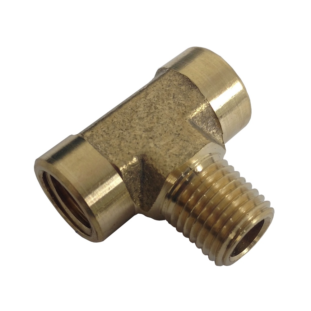 Tee Macho Central 3/8" NPT em latão