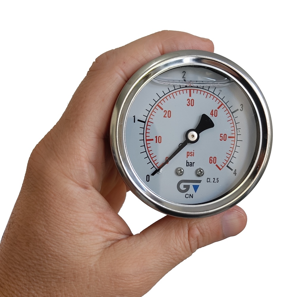 Manômetro Horizontal 50 Psi / 4 Bar Com Rosca 1/4
