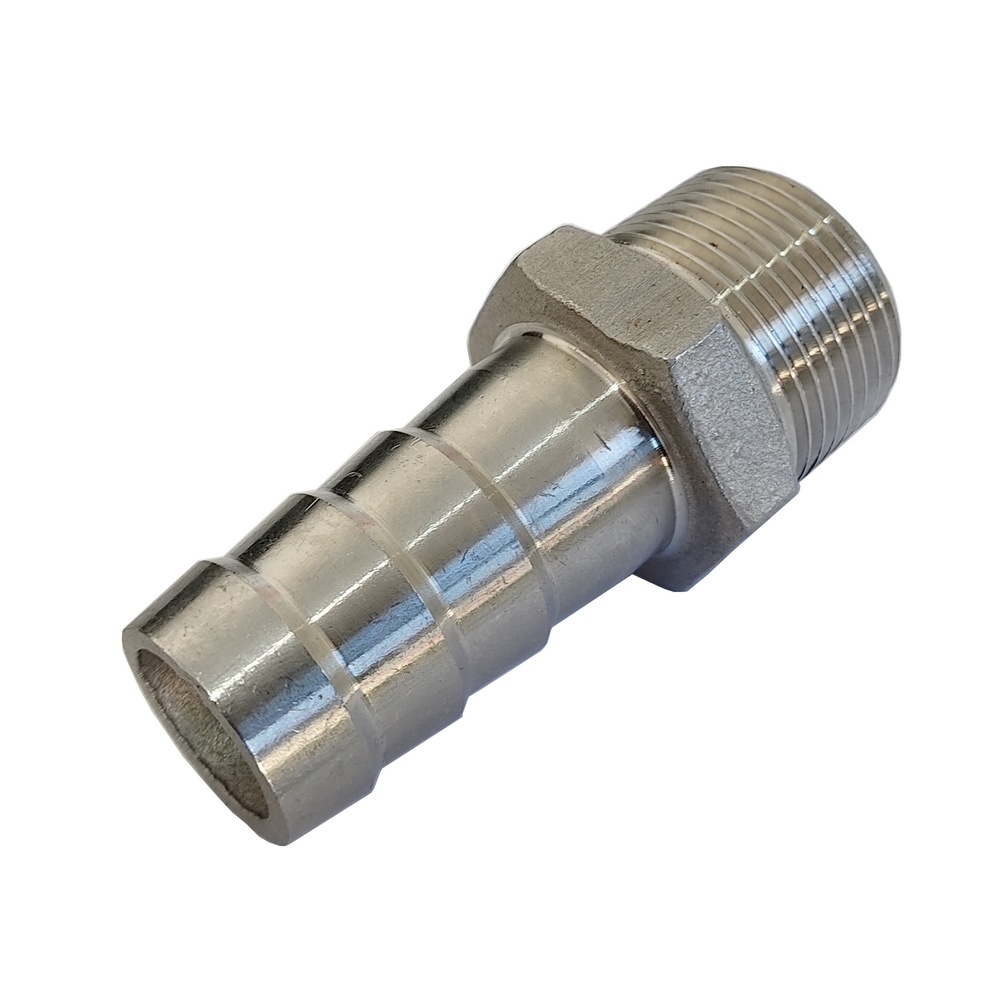 Espiga 1/2" (12-13 mm) x 1/2" BSPT - Aço Inox 304