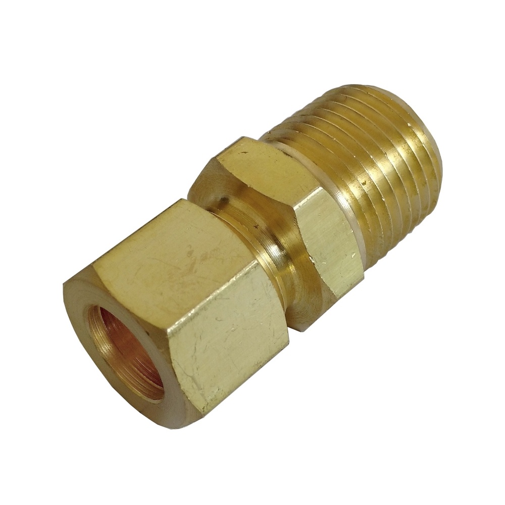 União Reta Tubo 5/16" x 3/8" NPT Em Latão