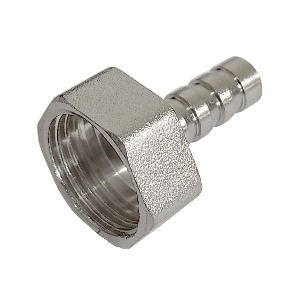 Espiga 8 mm x Rosca Fêmea 3/8" BSP Em Latão Niquelado