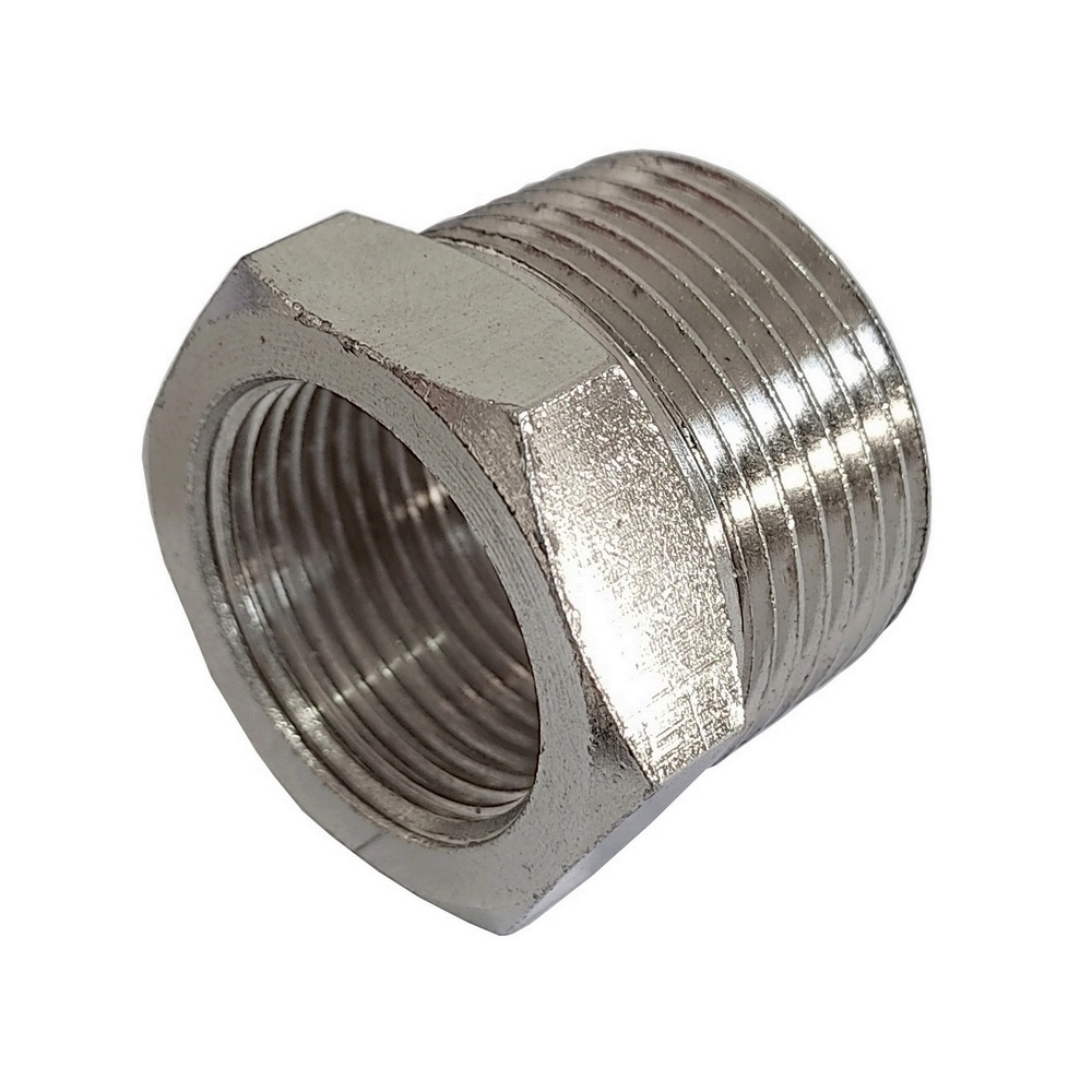 Bucha De Redução 3/8" x 1/4" BSPT Em Latão Niquelado