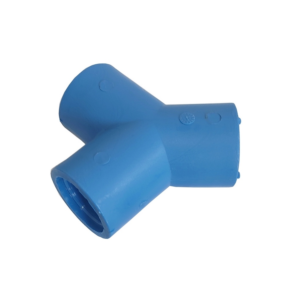 Tê Y Soldável 25 mm - PPR Azul (Linha TopAir / TopFusion)