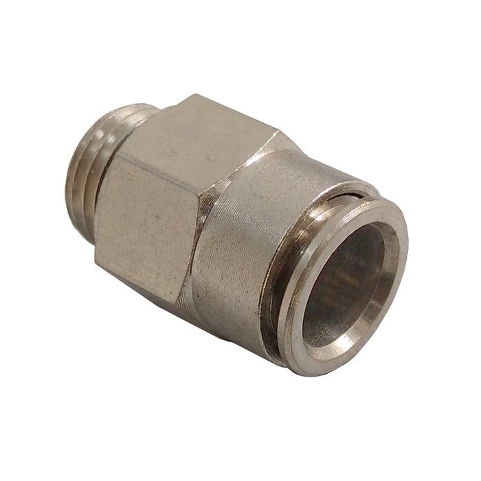 Conector Reto Tubo 12 x Rosca Macho 1/2" BSP - MPC-G (Conexão Pneumática Metálica)