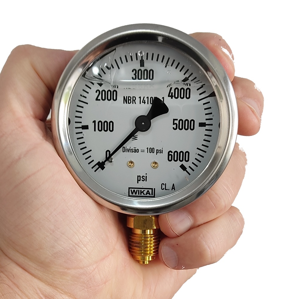 Manômetro Vertical 3000 PSI Com Rosca 1/4