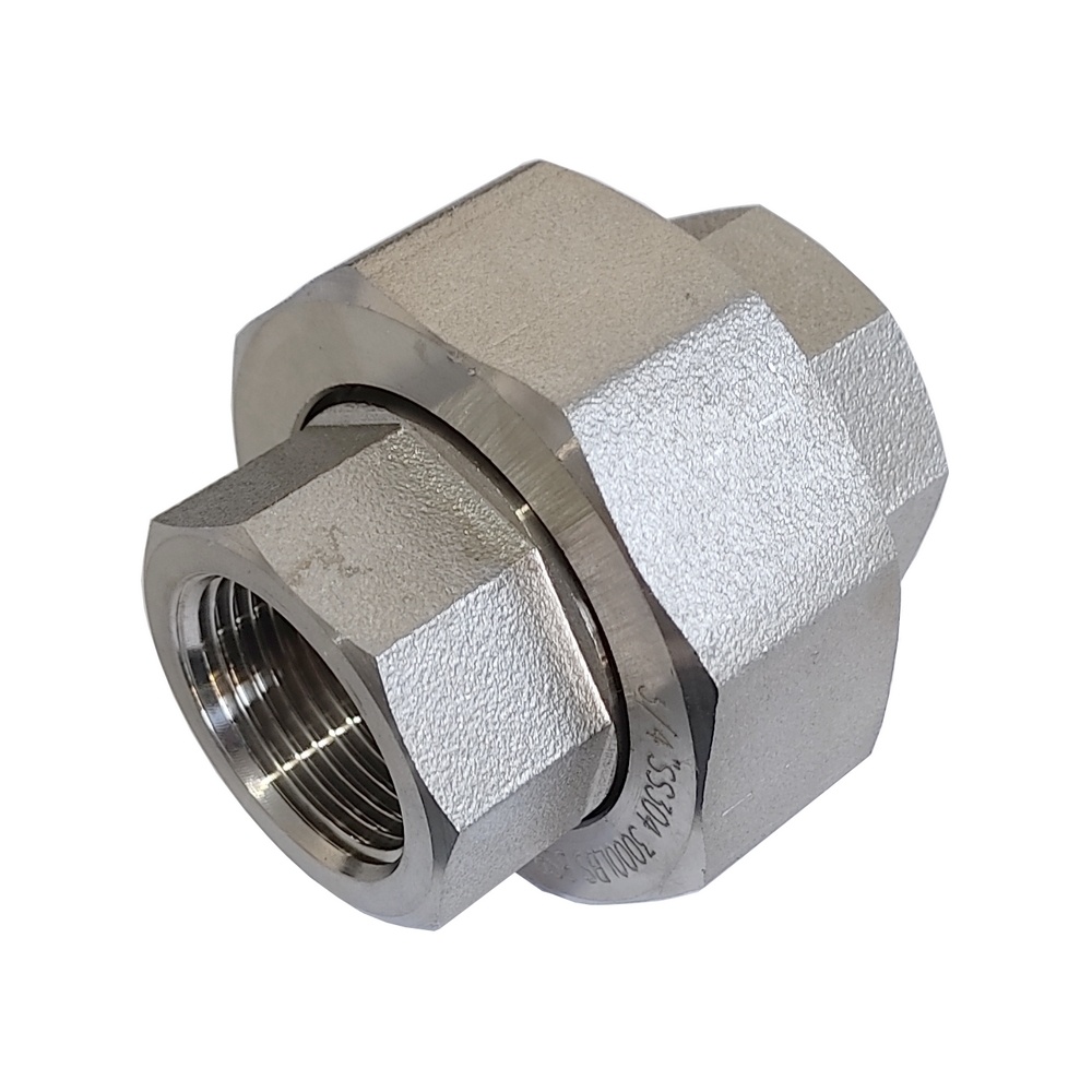 União Assento Cônico 1/4" BSP - Aço Inox 