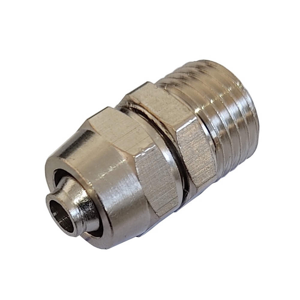 Conexão Reta 10 mm x 3/8" BSP Dois Toques Niquelada