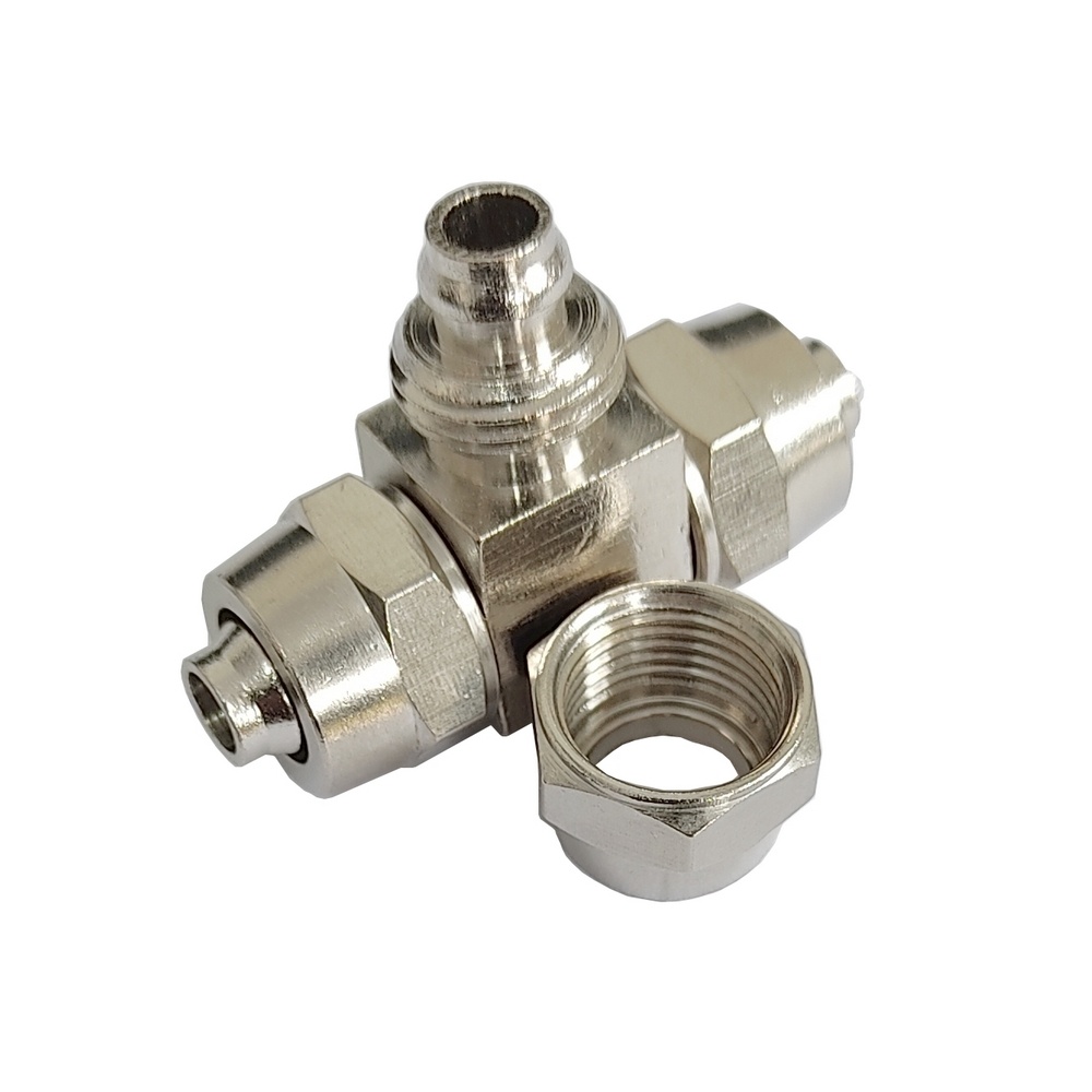 Tee União 8 mm Dois Toques Niquelada