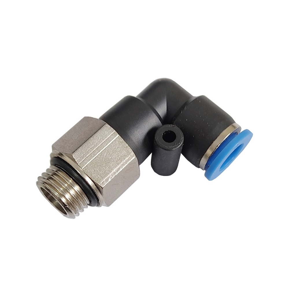 Cotovelo Alongado Tubo 8 x Rosca Macho 1/4" BSP - PLL (Conexão Pneumática Instantânea)