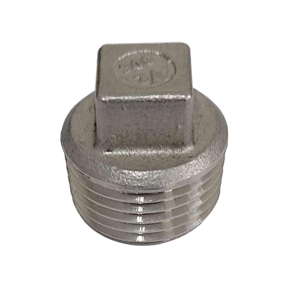 Bujão Quadrado 3/4" BSPT - Aço Inox 304