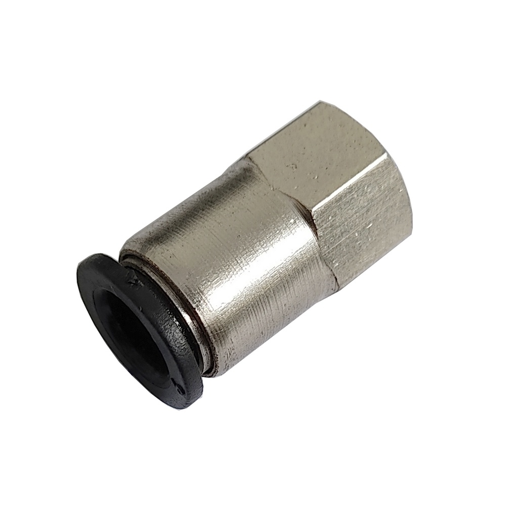 Conector Reto Fêmea Tubo 6 mm x rosca M5 Compacta - PCF (Conexão Pneumática Instantânea)