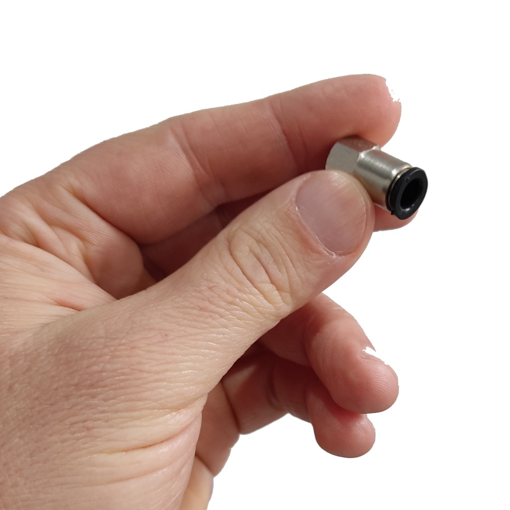 Conector Reto Fêmea Tubo 6 mm x rosca M5 Compacta - PCF (Conexão Pneumática Instantânea)