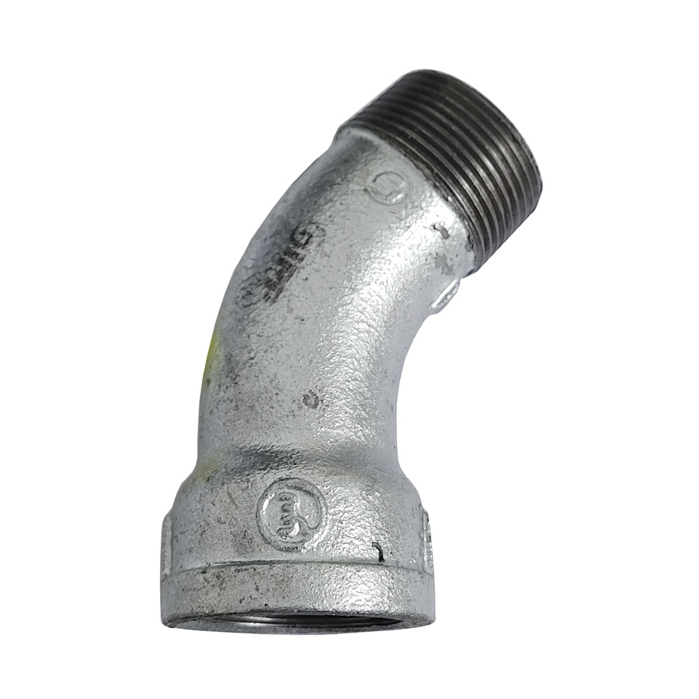 Curva Macho/Fêmea 45º 1.1/4" BSP - Galvanizada