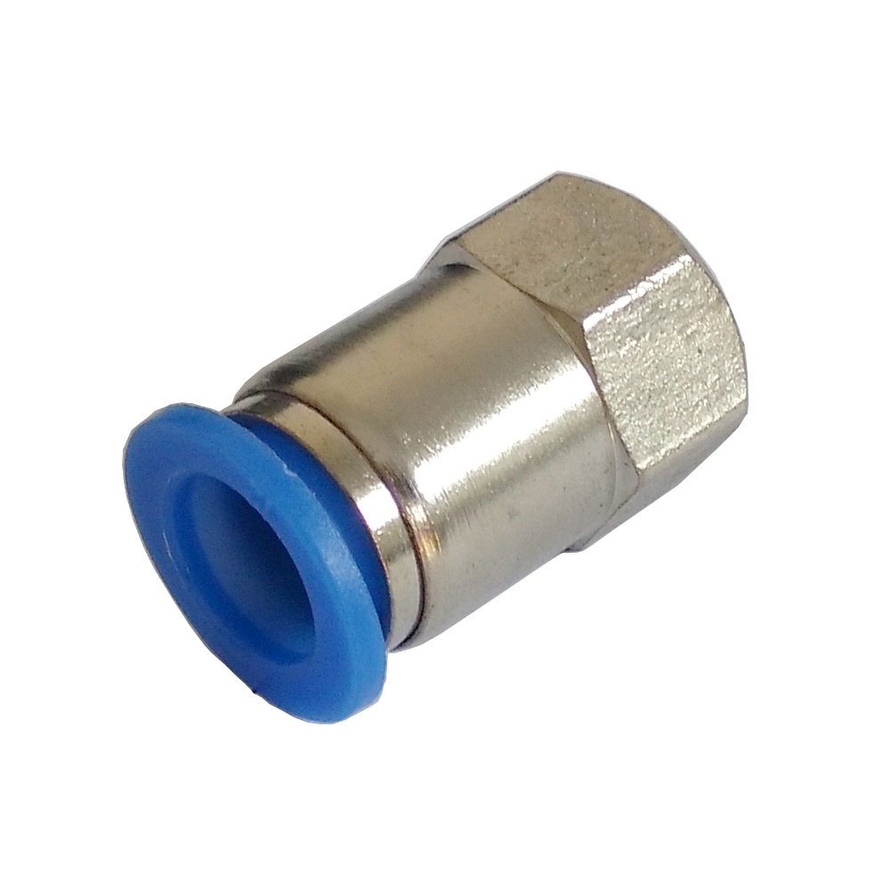 Conector Reto Tubo 8 x Rosca Fêmea 1/8" NPT - PCF (Conexão Pneumática Instantânea)