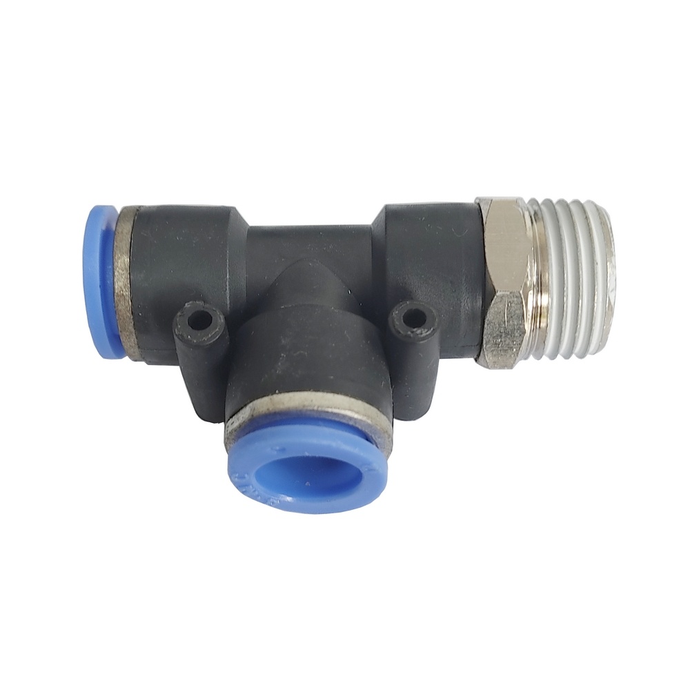 Tee Macho Lateral Tubo 4 mm x Rosca Macho 1/8