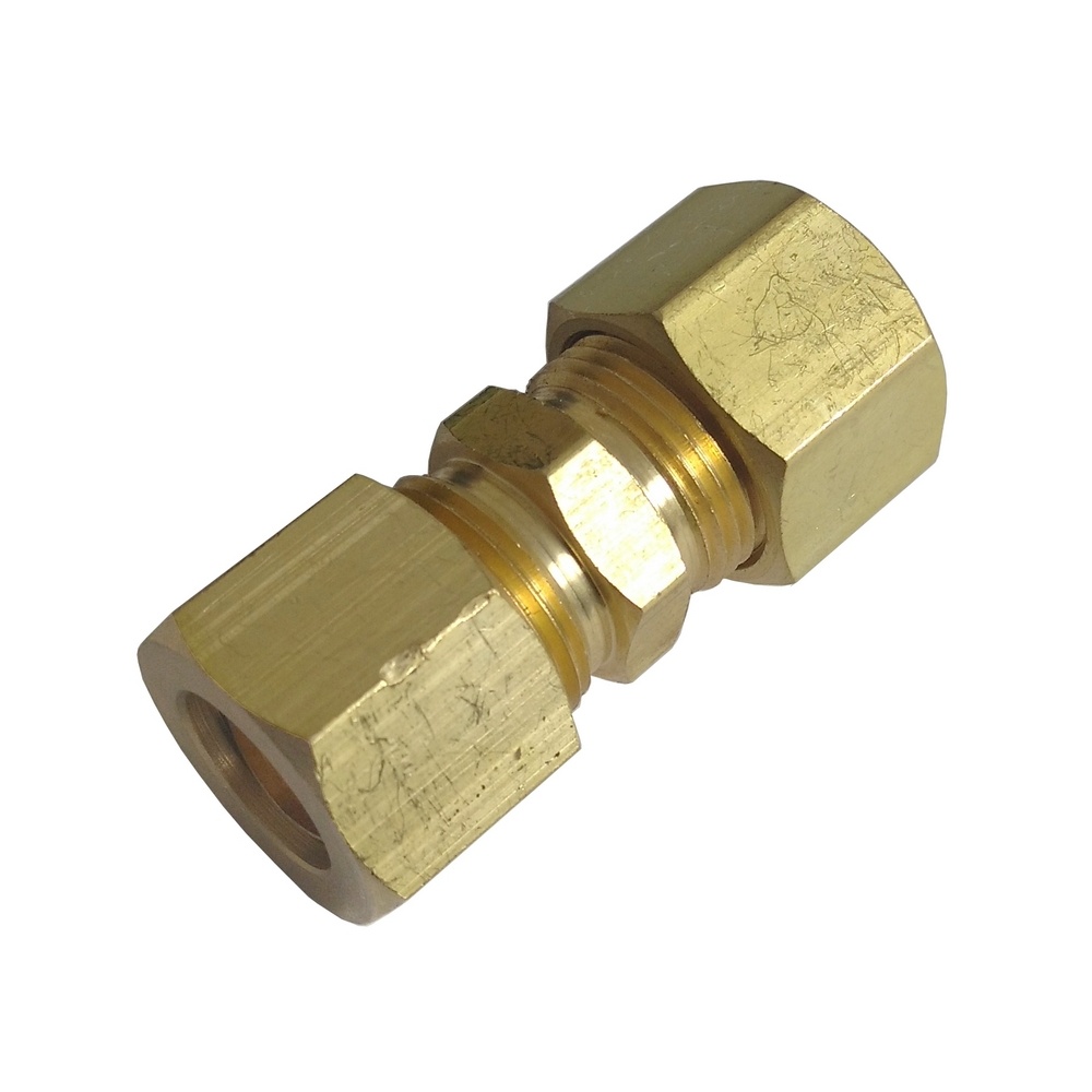 União Reta Tubo 5/8" x Tubo 5/8" - Latão