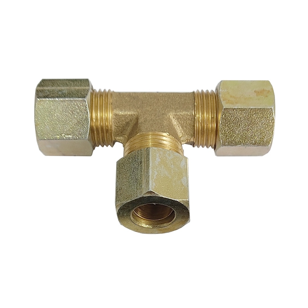 Tee União Tubo 12 mm em Latão