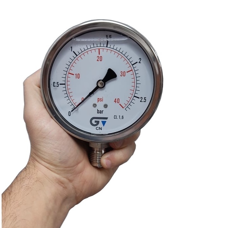 Manômetro Vertical 40 PSI / 2,5 Bar Com Rosca 1/2