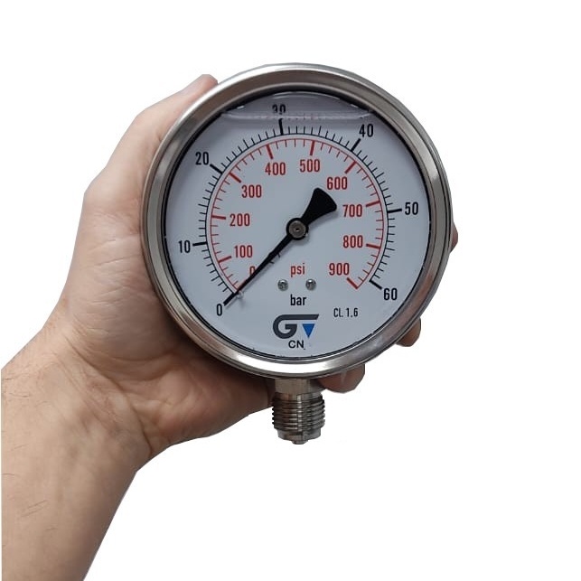 Manômetro Vertical 900 PSI / 60 Bar Com Rosca 1/2