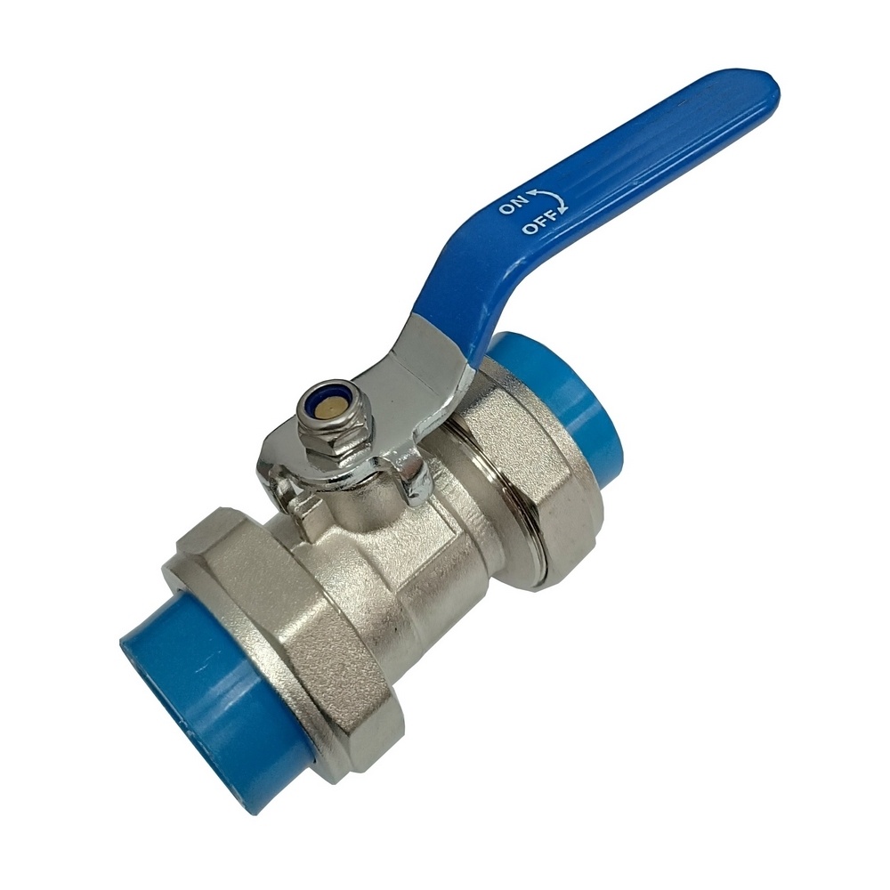 Válvula de Esfera 50 mm - PPR Azul (Linha TopAir / TopFusion)