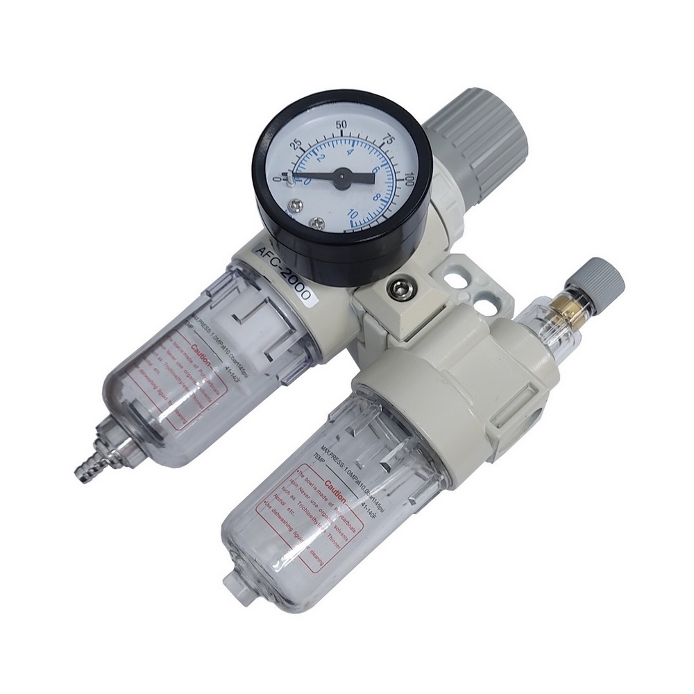 Conjunto Lubrefil Rosca 1/4" BSP C/ Manômetro - Linha Econômica 8 Bar