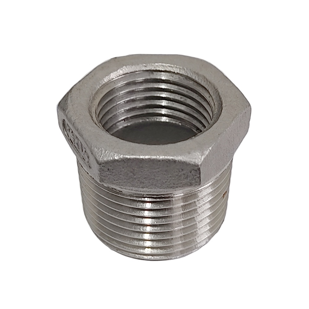 Bucha de Redução 3/8" BSPT x 1/8" BSP - Aço Inox 304