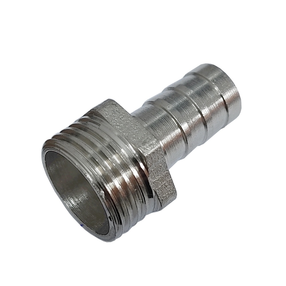 Espiga 1/2" x Rosca Macho 3/8" BSPT Em Latão Niquelado