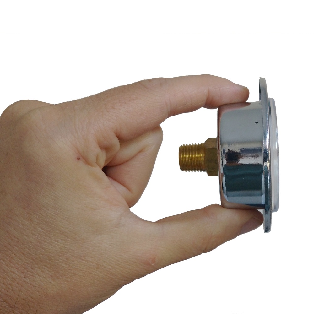 Manômetro Horizontal Para Painel 150 PSI / 10 Bar c/ Rosca 1/4