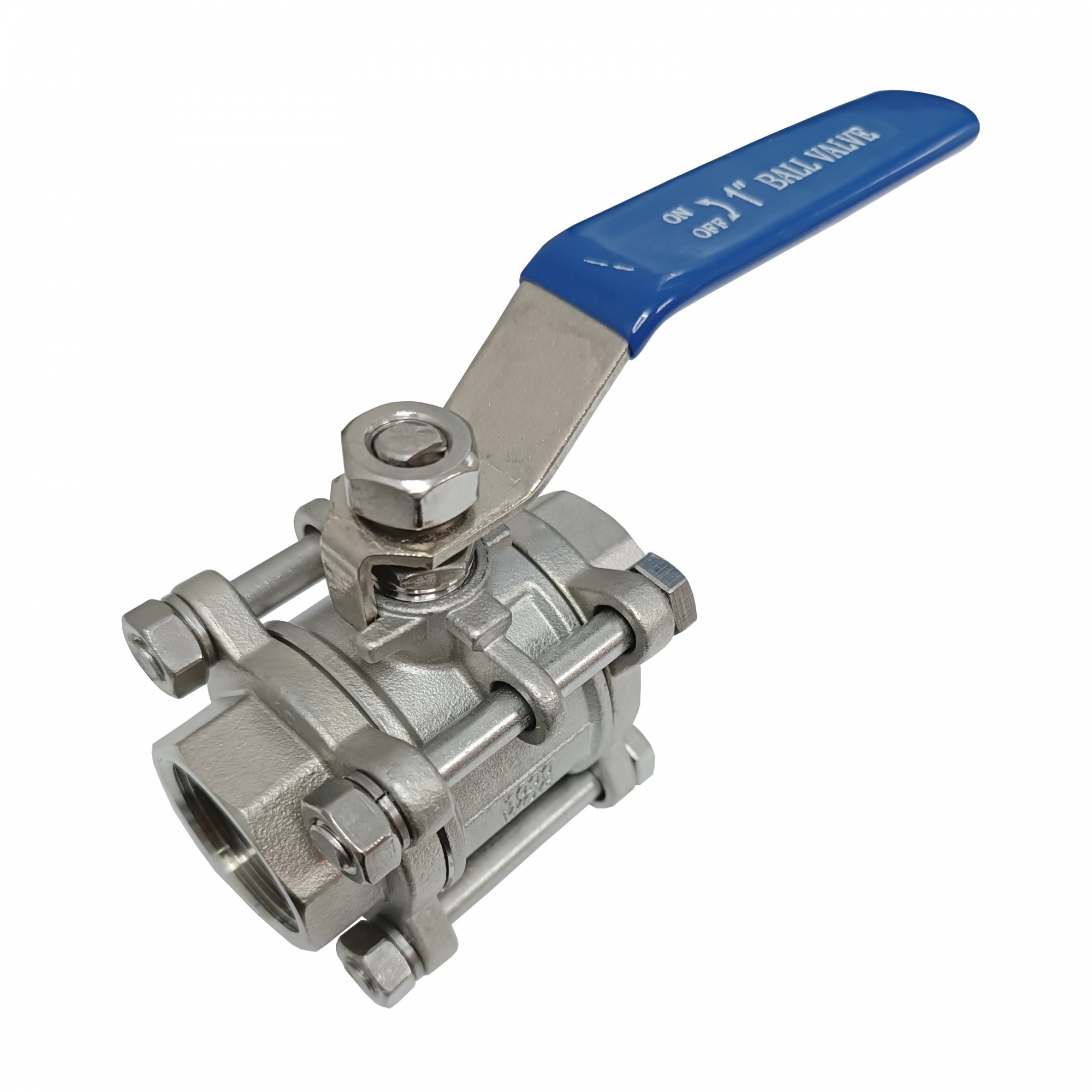 Válvula de Esfera Tripartida 1" BSP Passagem Plena - Total Inox com Vedação em Teflon