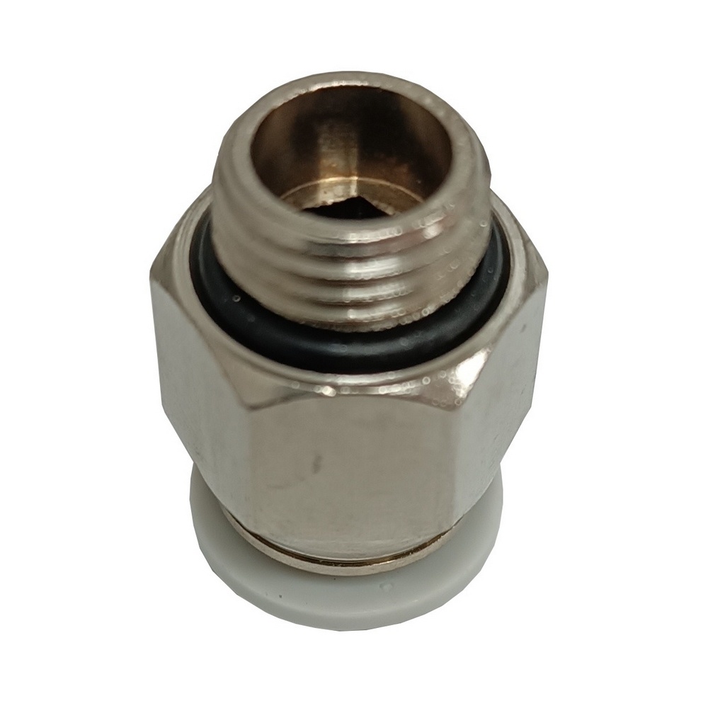 Conector Reto Tubo 10 mm x Rosca Macho 1/4