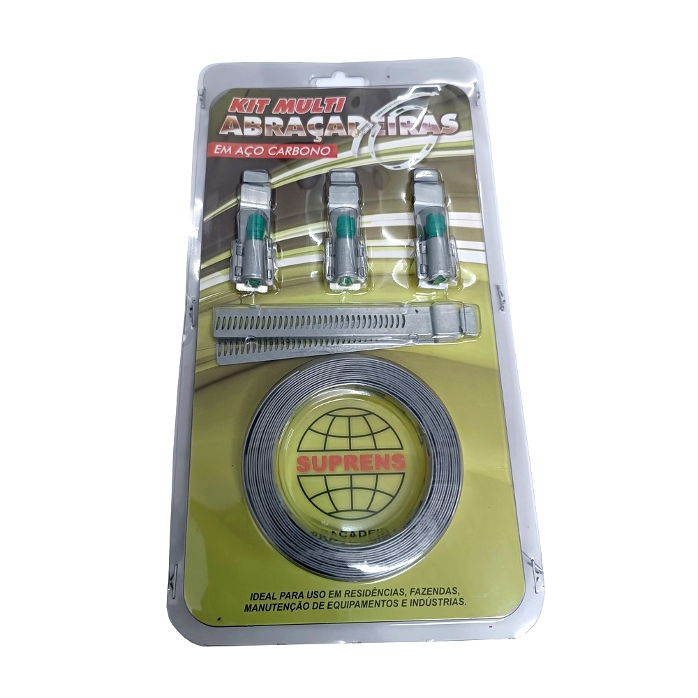 Kit Multi Abraçadeiras em Aço Carbono - Fita  14 mm 