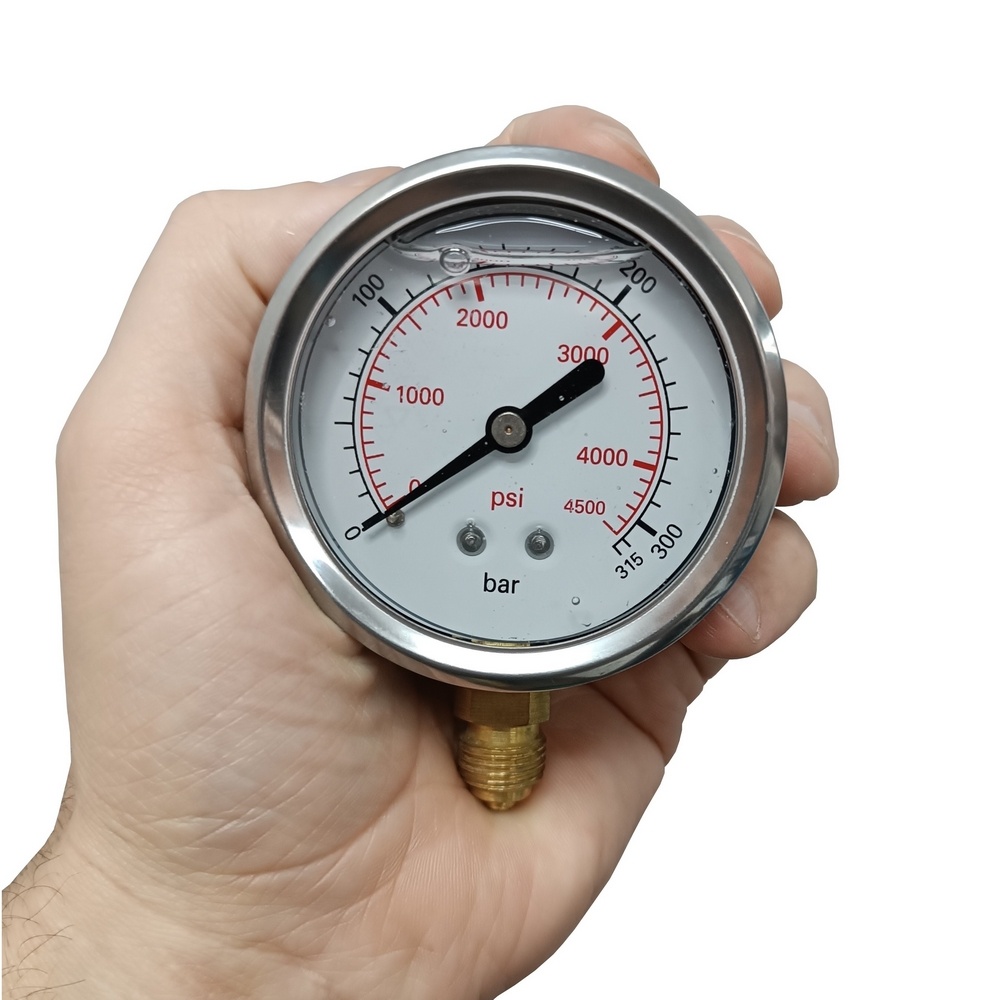 Manômetro Vertical 4500 PSI / 315 Bar c/ Rosca 1/4