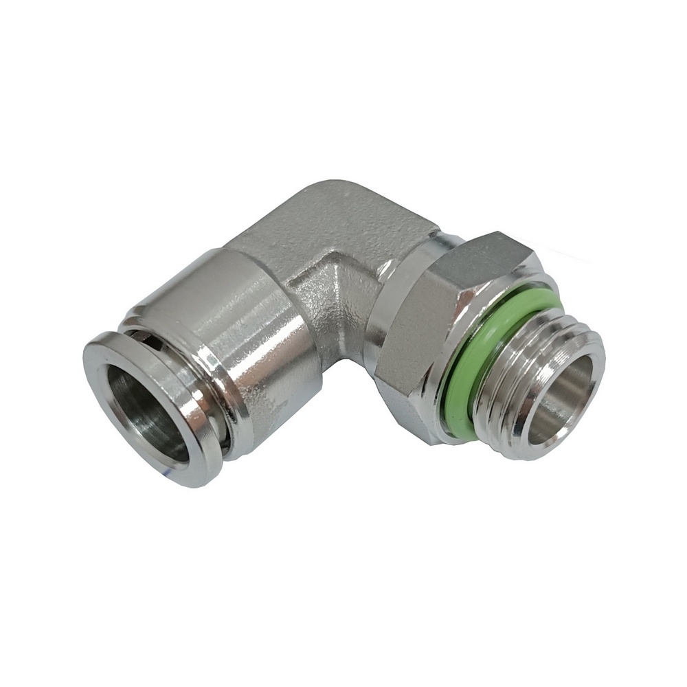 Cotovelo Macho Tubo 6 x Rosca Macho 1/8" BSP - PL-G (Conexão Instantânea Aço Inox)