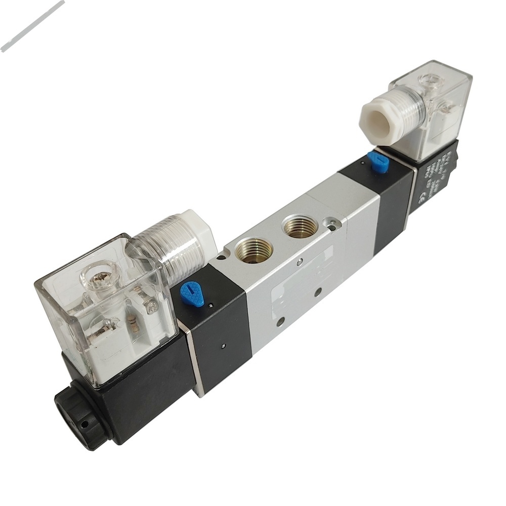 Válvula Duplo Solenóide 1/4" 5/3" Vias 110 VCA - Centro Fechado